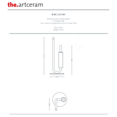 Artceram Bold floor metal roll paper/toilet brush holder white matt ACA083 05