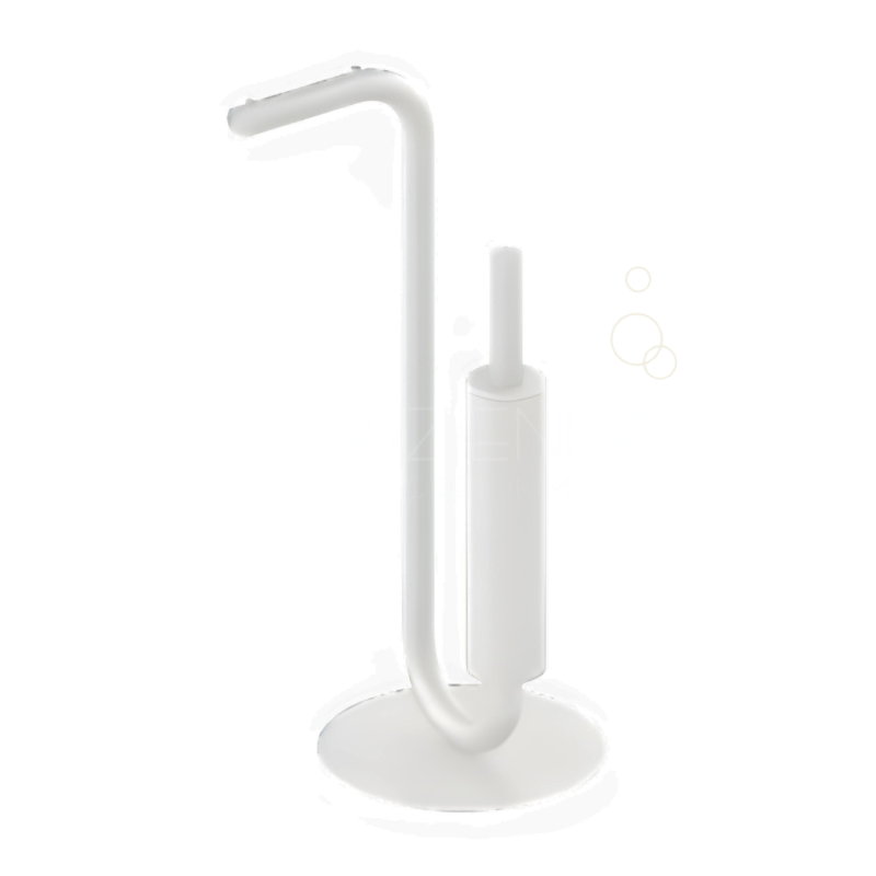 Artceram Bold floor metal roll paper/toilet brush holder white matt ACA083 05