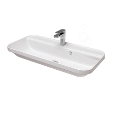 Hidra Gio umywalka 80 cm wpuszczana w blat z przelewem biały połysk G280