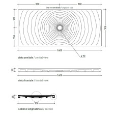 Flaminia Water Drop ceramic shower tray 160x70x5,5h Nuvola