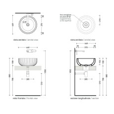 Flaminia Settecento countertop basin 44x44 cm  Avana