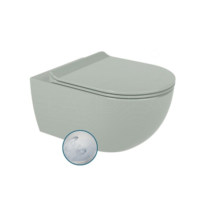 Flaminia App Wall-hung wc GoSilent + seat cover soft-close  (AP118S+QKCW09) , kolor Verde Giada