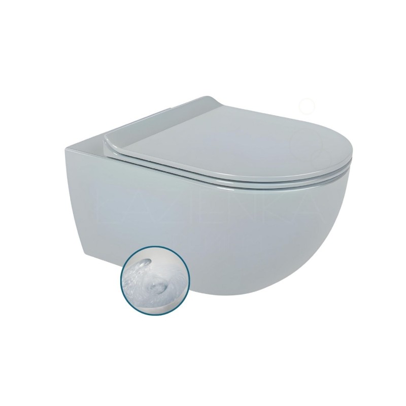 Flaminia App Wall-hung wc GoSilent + seat cover soft-close (AP118S+QKCW09) , kolor Azzurro Polvere
