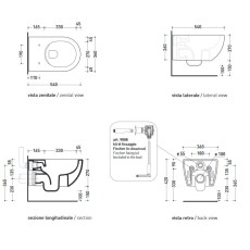 Flaminia App Mini wall hung wc GoClean with seat cover AP119G+QKCW09
