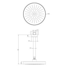 Gessi Trasparenze deszczownica 200mm ABS rysunek techniczny
