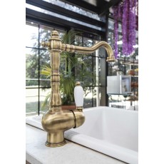 Paffoni Belinda Melissa bateria kuchenna obrotowa stojąca stare złoto FME181BR