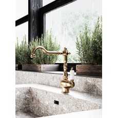 Paffoni Belinda Melissa bateria kuchenna obrotowa stojąca stare złoto FME181BR