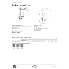 Paffoni Belinda Melissa bateria kuchenna obrotowa stojąca rysunek techniczny