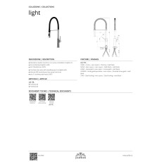 Paffoni Light bateria kuchenna obrotowa stojąca chrom LIG179CR rysunek techniczny
