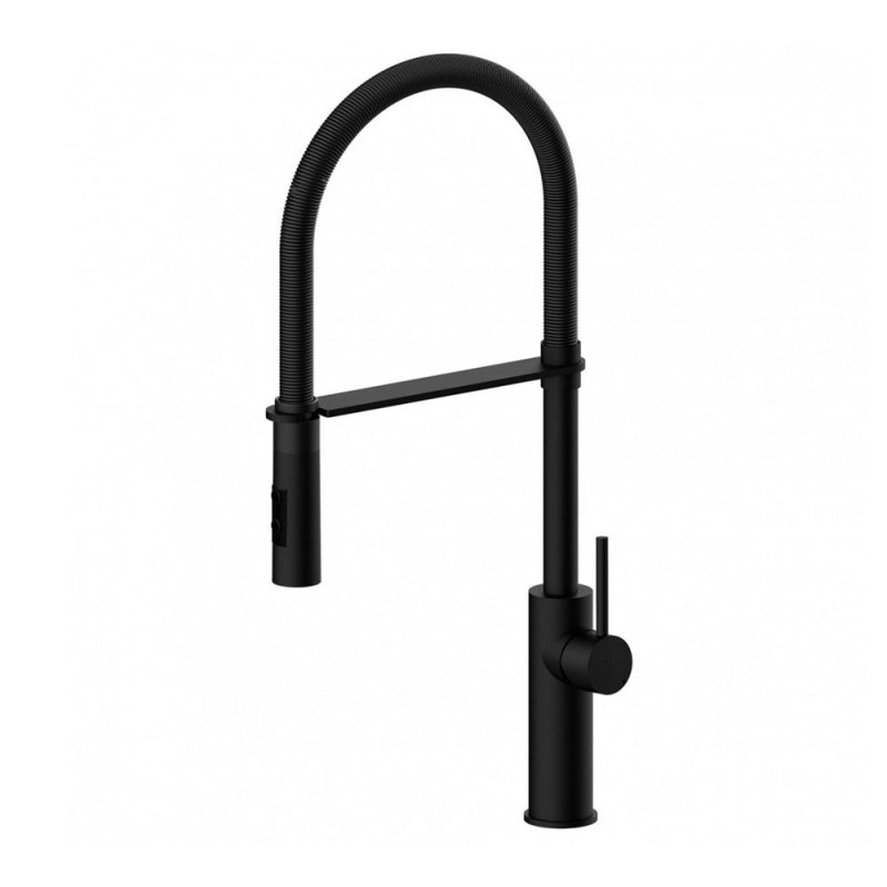 Paffoni Light bateria kuchenna obrotowa stojąca czarny mat LIG179NONO