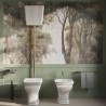 Art ceram Civitas WC with flor drain + High level ceramic cistern gold