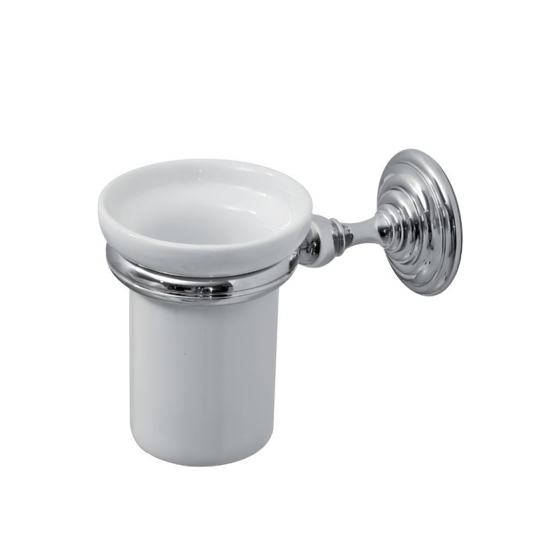 Bleu Provence Clasic ceramiczny kubek na szczoteczki  retro chrom