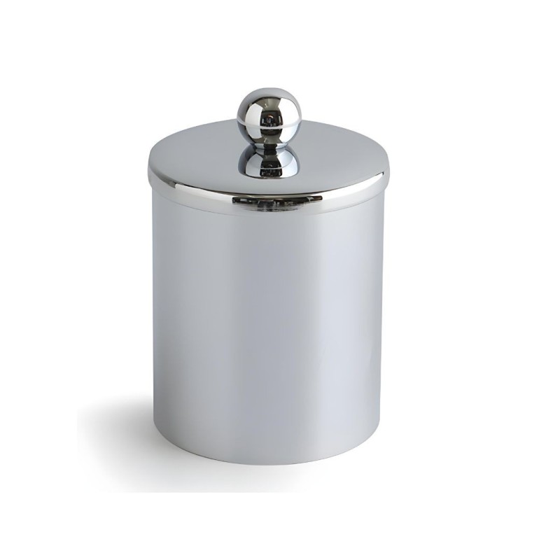 Bleu Provence Clasic metalowy chromowany pojemnik na waciki retro chrom