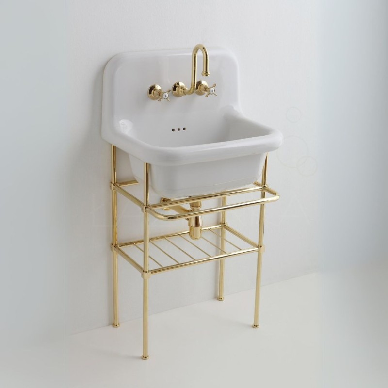 Bleu Provence True Colors umywalka 60 cm biała + złota konsola