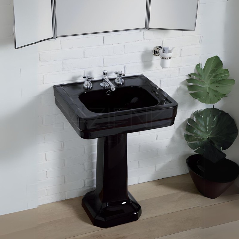 Bleu Provence Provence'900 umywalka retro z postumentem , czarny połysk