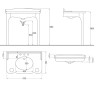 Hidra Ellade basin 93 cm + wooden black console D31 + D99