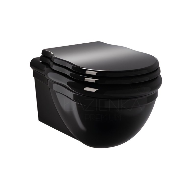 Hidra Ellade wall hung wc + seat cover , black