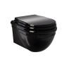 Hidra Ellade wall hung wc + seat cover , black