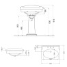 Hidra Ellade basin on pedestal retro 68 cm