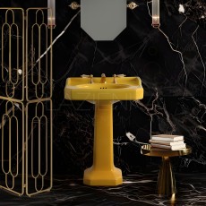 Bleu Provence Provence '700 umywalka 65cm BP765 + postument BP915 , żółty połysk giallo senape lucido