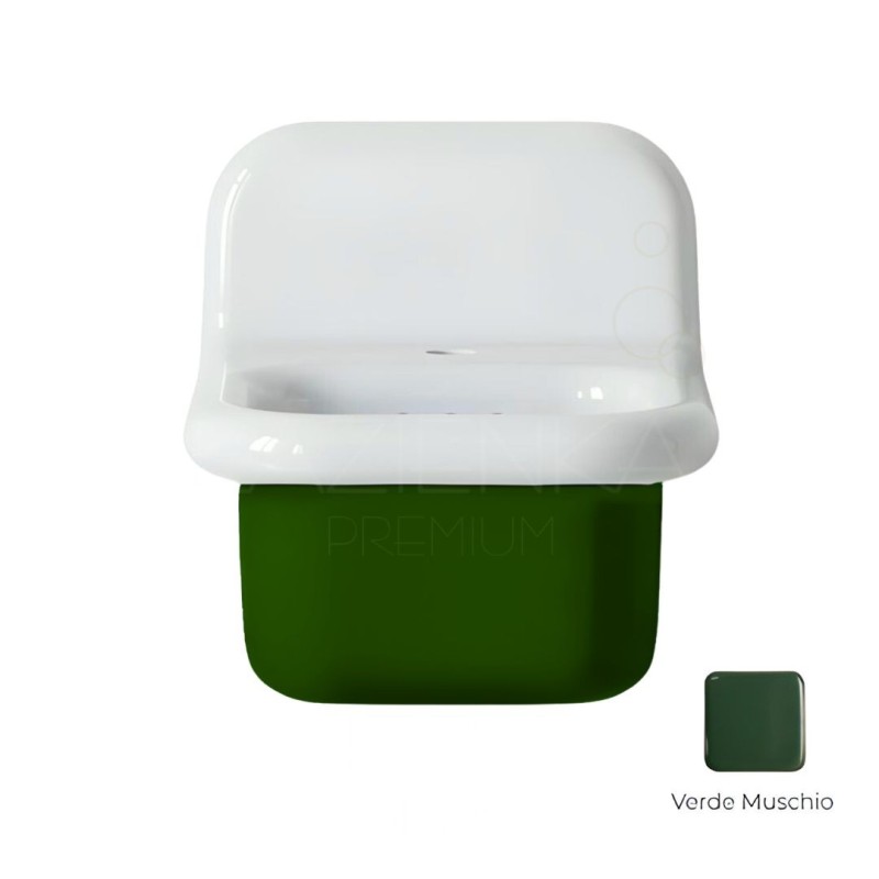 Bleu Provence True Colors Lite umywalka 35 cm biały połysk + Verdo Muschio