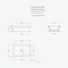 Bleu Provence True Colors Lite countertop basin 60 cm white +petrolio