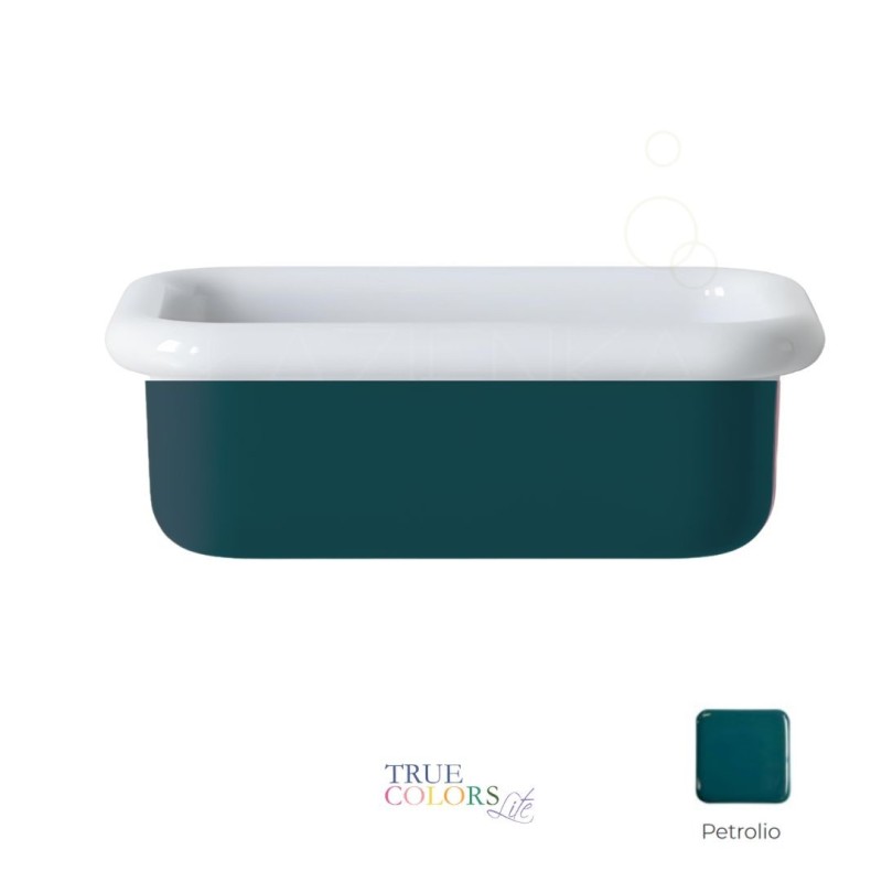 Bleu Provence True Colors Lite countertop basin 60 cm white +petrolio