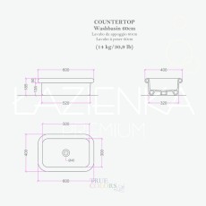 Bleu Provence True Colors Lite countertop basin 60 cm white +black mat