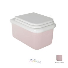 Bleu Provence True Colors Lite retro wc podwieszany biało różowa Rosa Confetto + deska wolnoopadająca biala