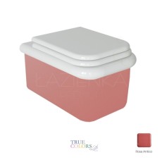 Bleu Provence True Colors Lite retro wc podwieszany biało różowa Rosa Antico+ deska wolnoopadająca biala
