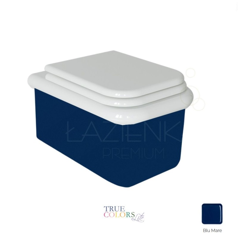 Bleu Provence True Colors Lite retro wc white + Blu Mare+ seat cover