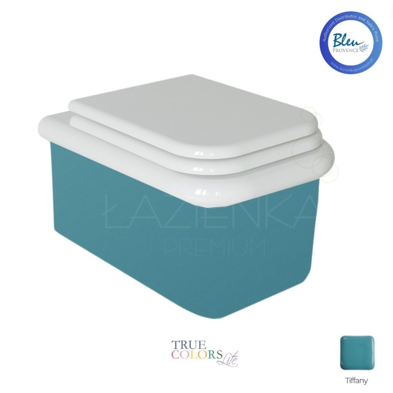 Bleu Provence True Colors Lite retro wc white +Tiffany + seat cover