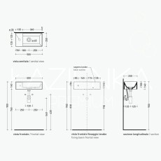 Flaminia Applight 5025 Wall-hung basin 50×25 cm with left tap ledge and without overflow azzurro polvere