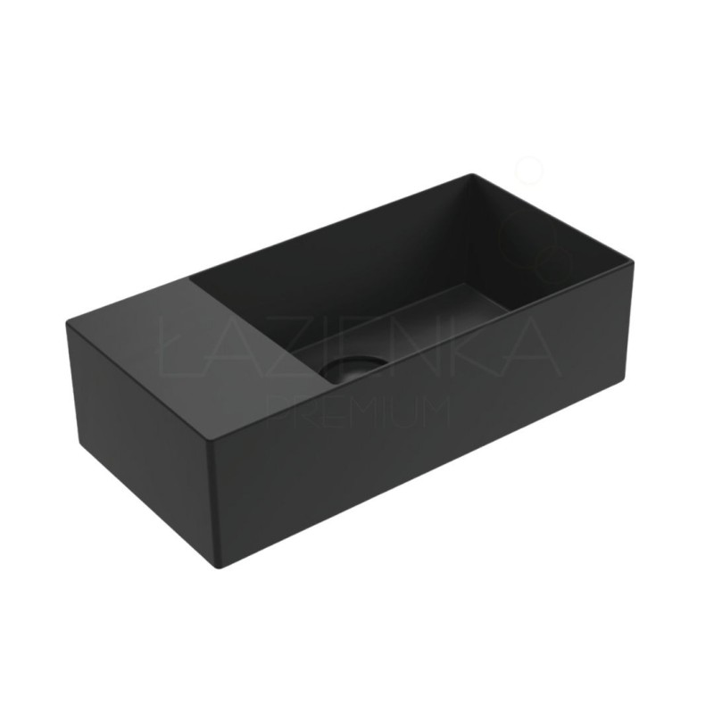 Flaminia Applight 5025 Wall-hung basin 50×25 cm with left tap ledge carbone