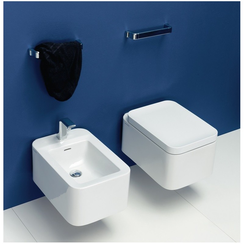 Flaminia Nile miska wc wisząca GoClean + deska wolnoopadająca , biały połysk