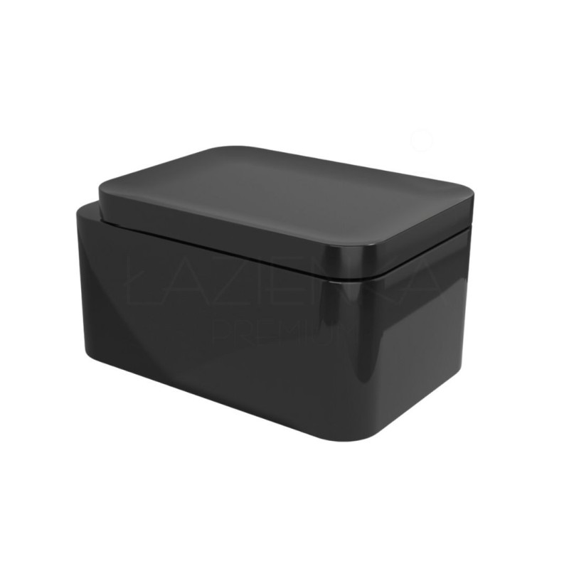 Flaminia Nile wall-hung wc GoClean + seat cover black shine nero