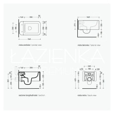 Flaminia Nile wall-hung wc GoClean + seat cover black shine nero