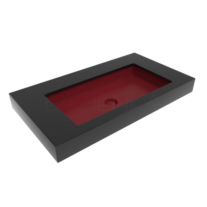 Flaminia Miniwash umywalka podblatowa 75 cm czerwona rosso rubens mat