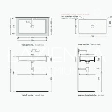 Flaminia Miniwash umywalka podblatowa 75 cm czerwona rosso rubens mat