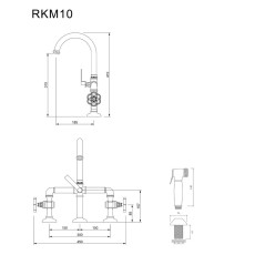 RKM10NS bateria kuchnna rysunek techniczny
