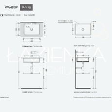 Flaminia Miniwash umywalka podblatowa czerwona rosso rubens mat