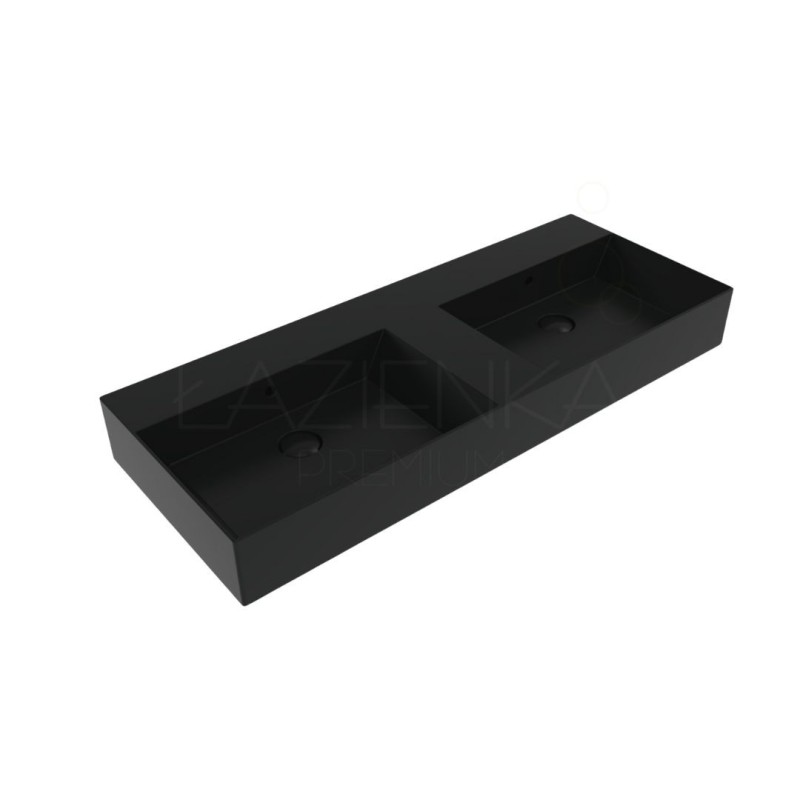 Flaminia AppLight 120  umywalka podwójna nablatowa / wisząca czarny mat / carbone