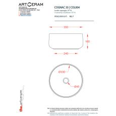 Artceram Cognac 35 umywalka nablatowa Saniglaze brown tortora