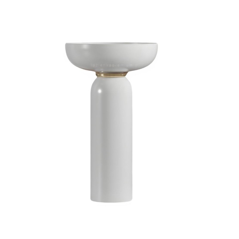 Artceram Jolie umywalka 50cm (biały mat) + postument ( biały mat) + ring złoty połysk