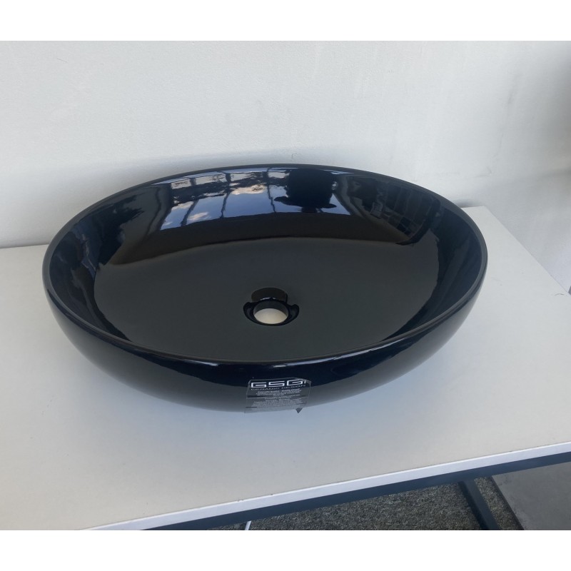 GSG Easy 55 umywalka nablatowa owalna EALAVOV55  czarny połysk Wyprzedaż