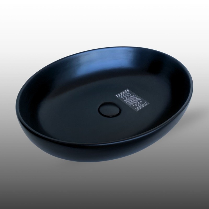 GSG Easy 55 umywalka nablatowa owalna EALAVOV55  czarny mat Wyprzedaż