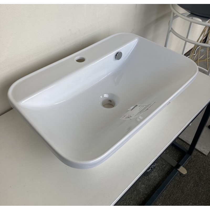 Hidra Gio umywalka wpuszczana w blat z przelewem 60cm biała G240 OUTLET