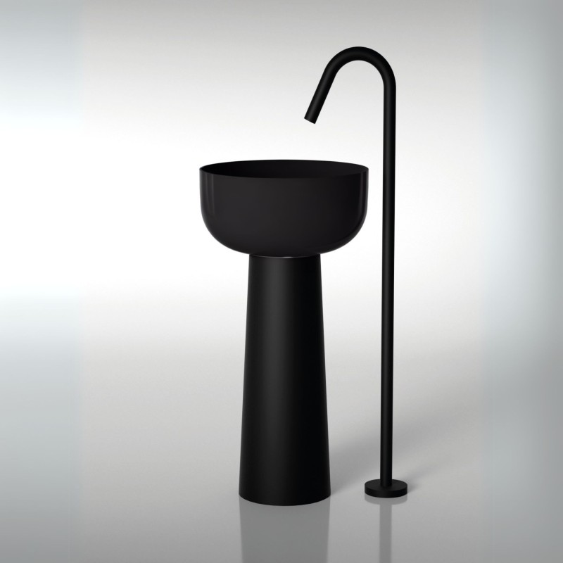 Hidra Sphere umywalka Stojąca na postumencie 44x95h czarny mat