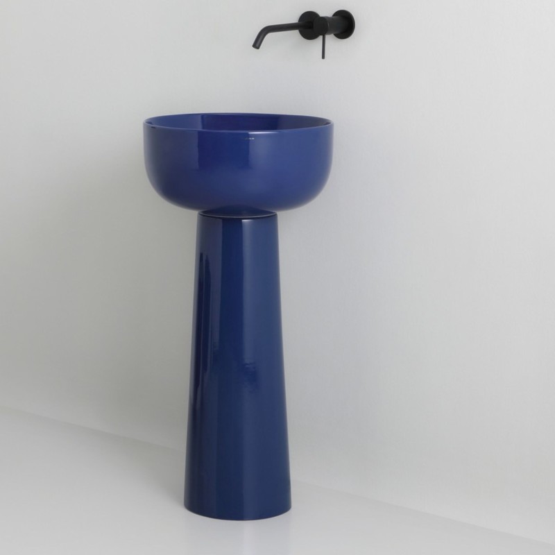 Hidra Sphere umywalka Stojąca na postumencie 44x95h granatowy połysk