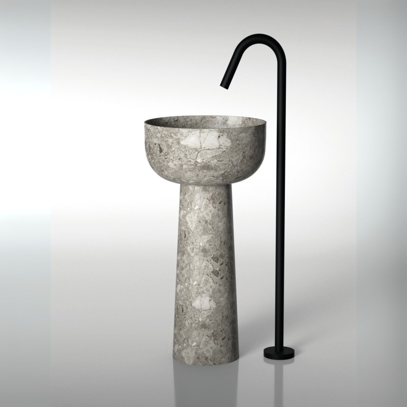 Hidra Sphere umywalka Stojąca na postumencie 44x95h szary marmur